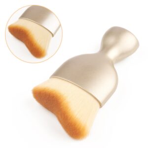 angled flat makeup brush, kabuki foundation brush self tanner brush high density soft bristles face body applicator brush for sunscreen, liquid, buffing women men